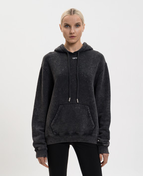 Off-White Сіре худі з принтом емблеми 2BB064S26FLE001