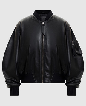 The Attico Чорний шкіряний бомбер 260WCB00004LBT128AA