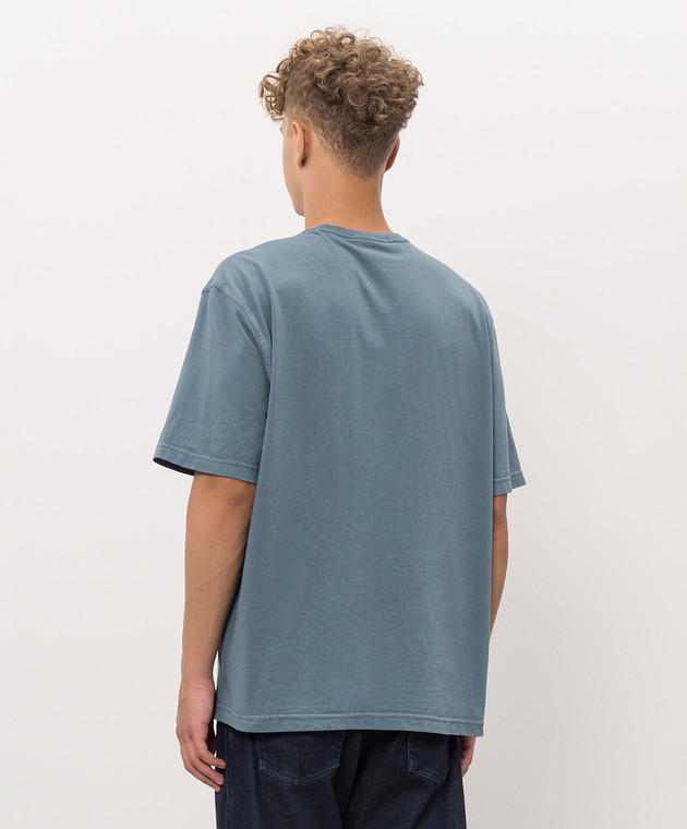 Stone Island Синяя футболка с карманом L2S152100008S0500 изображение 4