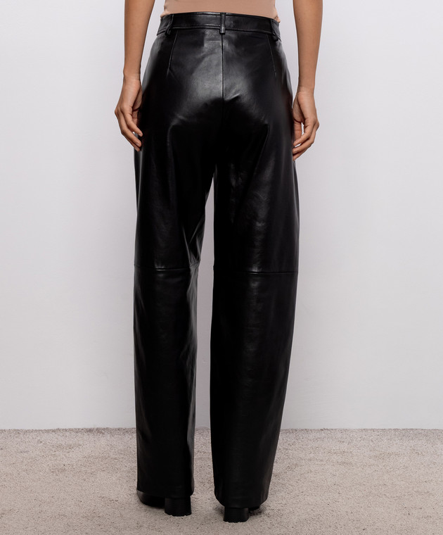Max Mara Черные кожаные брюки LEGNO MSTLEGNO изображение 4