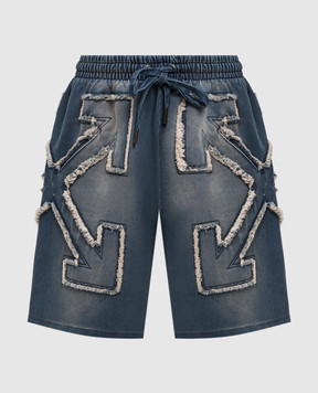 Off-White Сині шорти з нашивкою емблеми 44MCI013S26D002