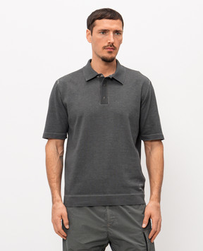 C.P. Company Сіре поло з принтом логотипа MKN204A110646S