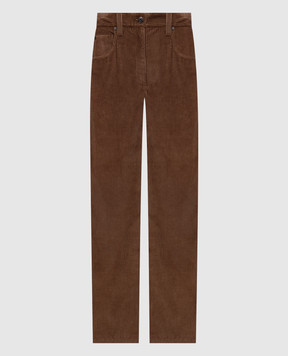 Brunello Cucinelli Коричневые вельветовые брюки MP180P9075
