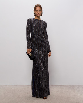 Missoni Чорна сукня максі з паєтками DS26WG0SBK01KR