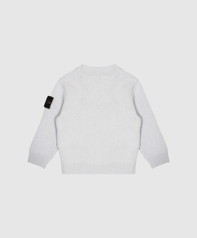 Stone Island Детский голубой комплект из кардигана, шапки и пледа с шерстью и кашемиром L2S16M200001S0M10 изображение 3