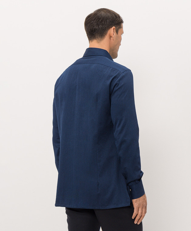 Kiton Синяя рубашка UMCNERHH09888 изображение 4