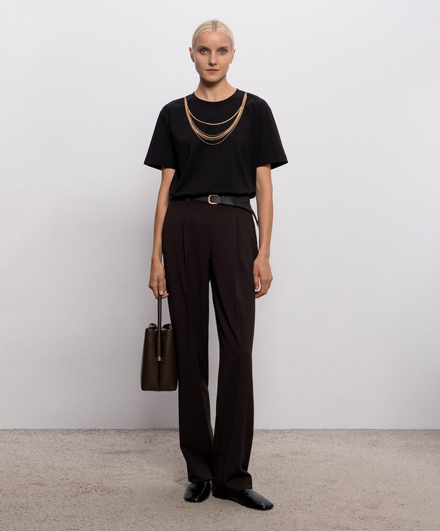 Twinset Чорна футболка з ланцюжками 262AP2460 зображення 2