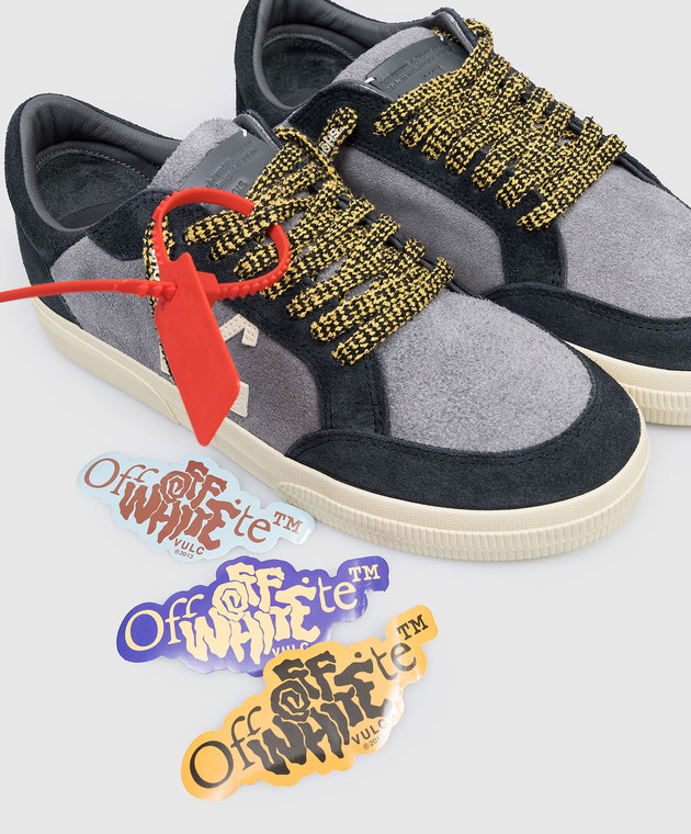 Off-White Сірі замшеві кросівки Vulcanized OMIA293S26LEA003 зображення 5