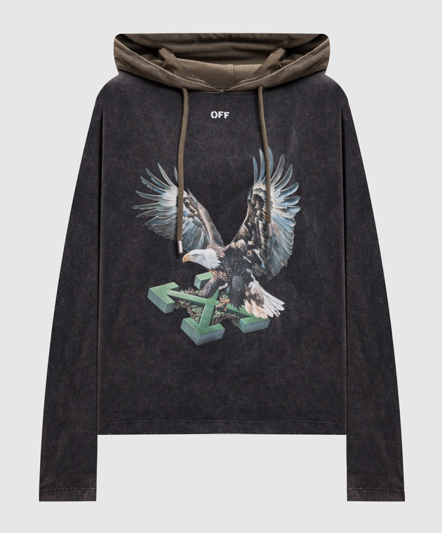Off-White Серые худи с принтом Eagle Arrow OWAB039F25JER001