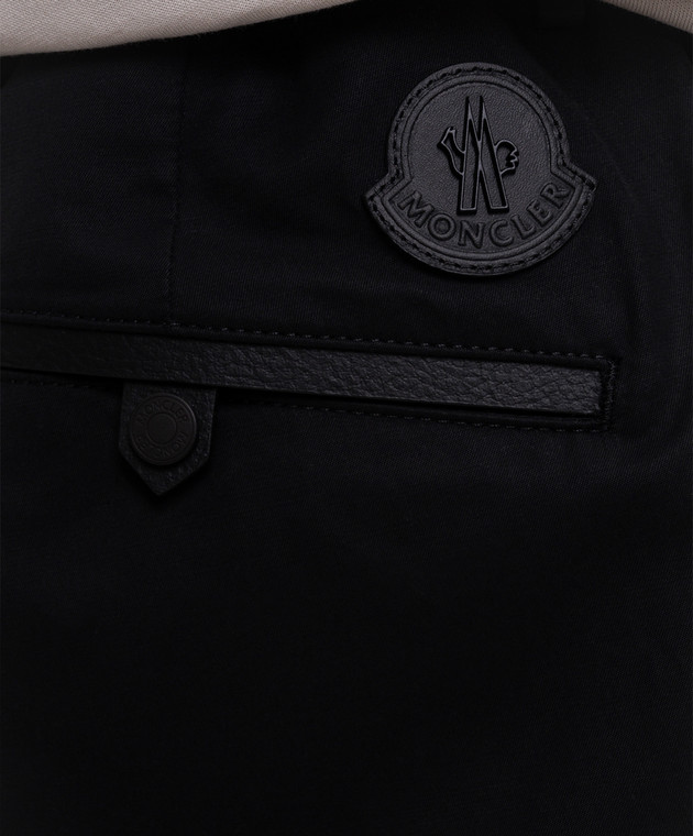 Moncler Черные брюки с нашивкой логотипа L20912A00022599FN изображение 5