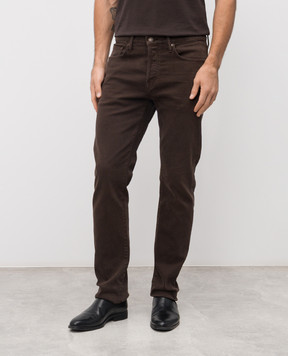 Tom Ford Коричневі джинси з патчем логотипа DPH001DMC105