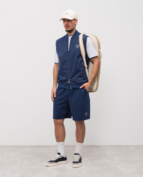 Brunello Cucinelli Синие шорты с принтом эмблемы ML8243390T