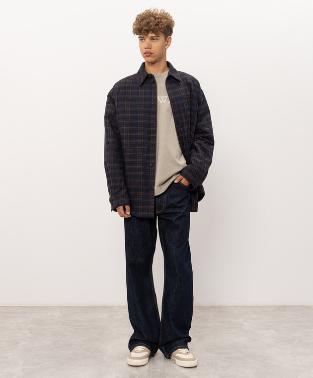 Off-White Сіра футболка з принтом логотипа 44MAA120F26J01D зображення 2