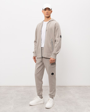 C.P. Company Сіра спортивна куртка з патчем логотипа MSS716A005086W