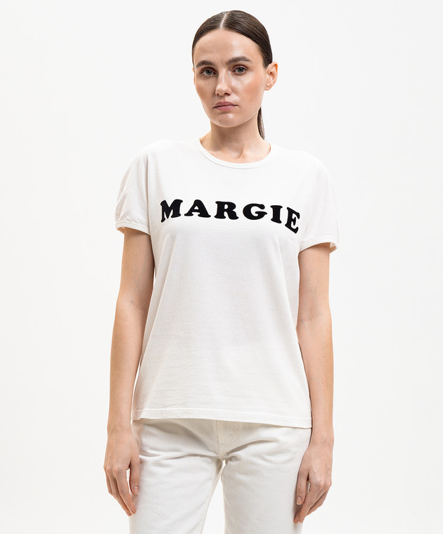 Maison Margiela MM6 Біла футболка з фактурним логотипом S62GD0212M20108 зображення 3