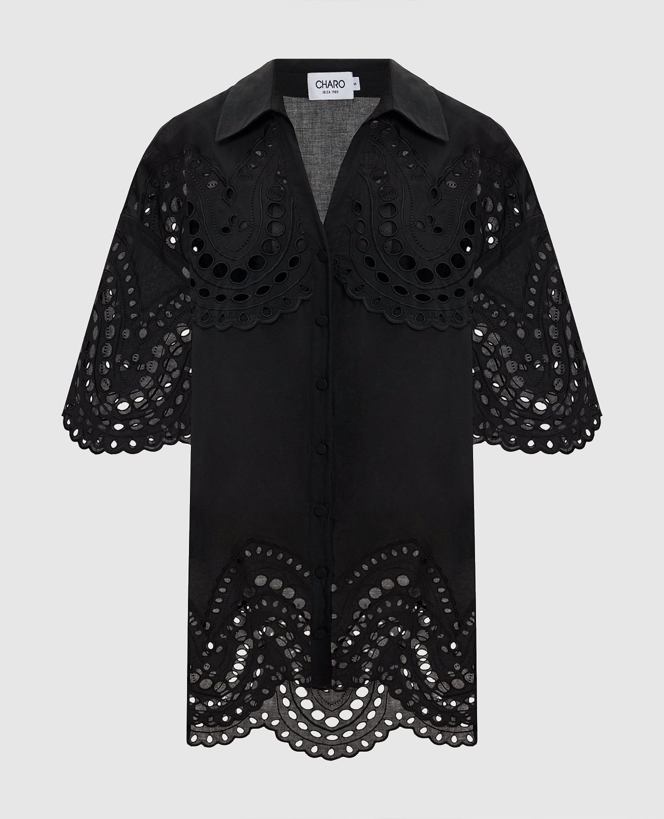 Черная удлиненная блуза Tao