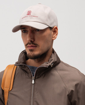 Brunello Cucinelli Сіра кепка з вишивкою логотипа M252D9850