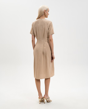 Twinset Бежева сукня з льоном 261TT2554