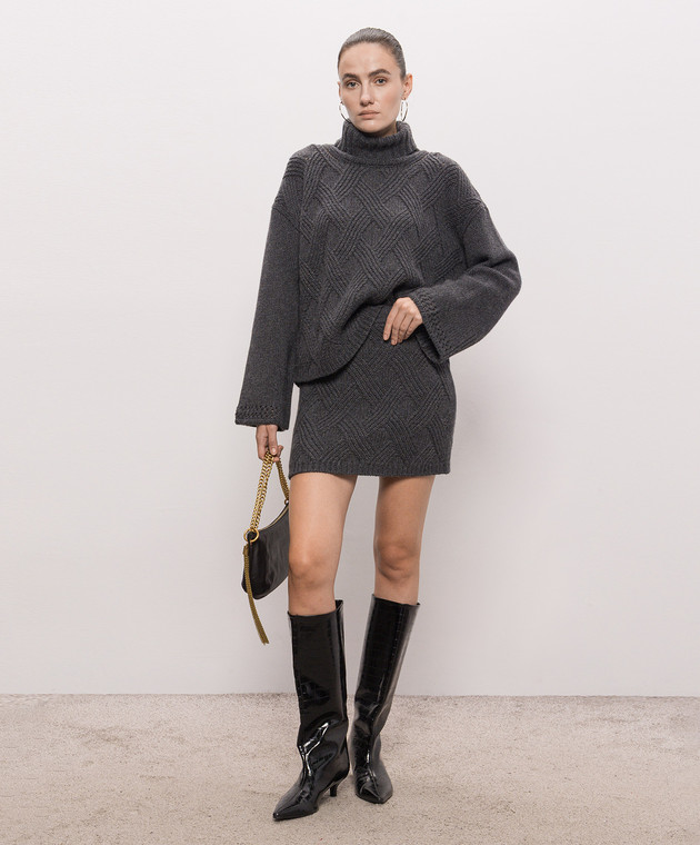Twinset Серый свитер в узор 262TT3353 изображение 2