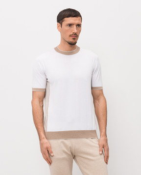 Bertolo Cashmere Біла футболка із шовком 902010001891