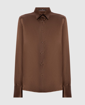 Ermanno Scervino Коричневая блуза из шелка D492K397NXE