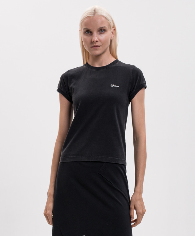 Vetements Чорна футболка з вишивкою WH27TR166B зображення 3