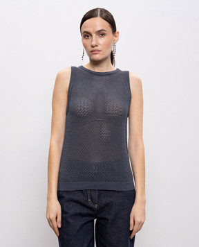 Peserico Сірий ажурний топ S98212F0709234
