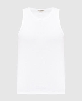 JW Anderson Белая майка в рубчике с принтом логотипа JO0290PG1903
