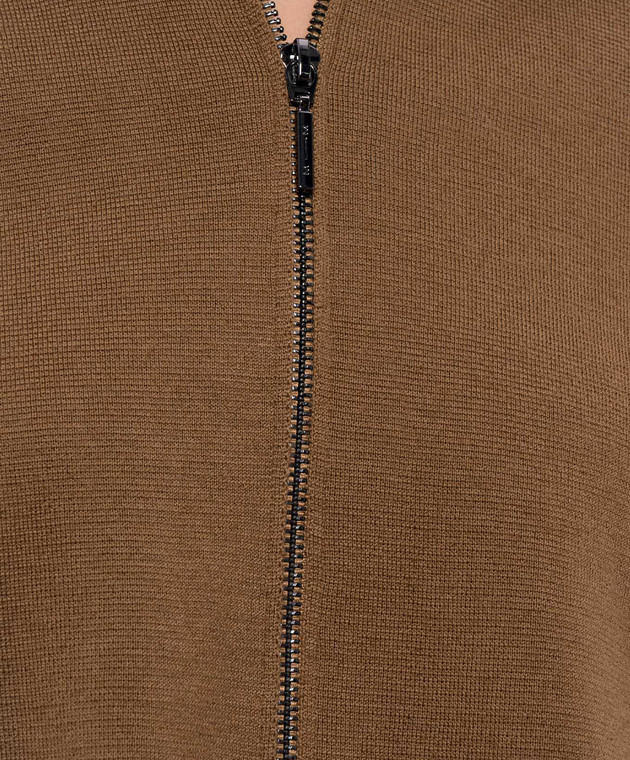 Max Mara Коричневый кардиган из шерсти MMLSNACK изображение 5