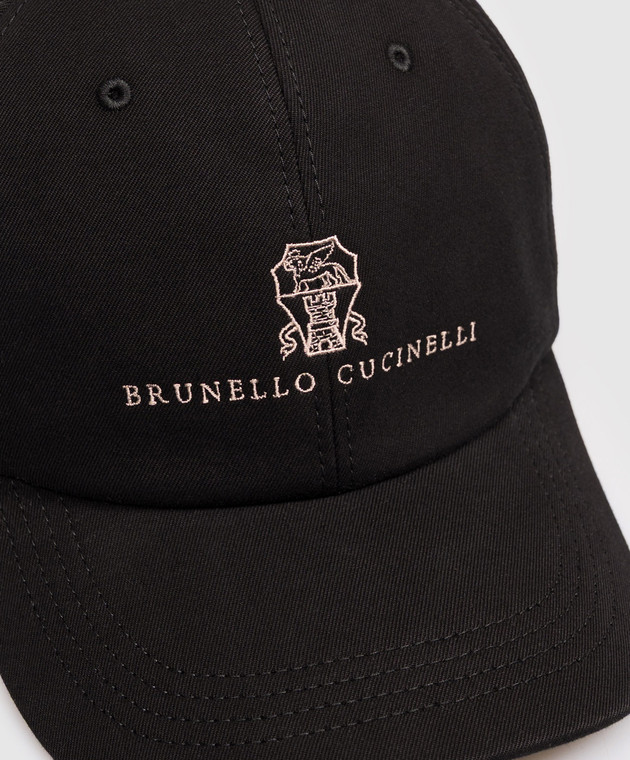 Brunello Cucinelli Кепка черного цвета с вышивкой логотипа M252D9850 изображение 4