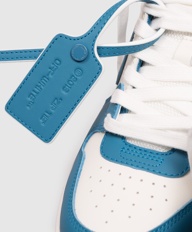 Off-White Синие кожаные кроссовки Out Of Office OF05725101 изображение 5