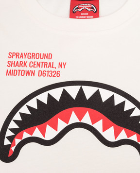 Sprayground Дитяча біла футболка Shark SPY1384IVO