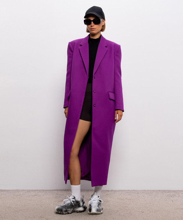 Balenciaga Фіолетове пальто з вовни 872227TUT15 зображення 2