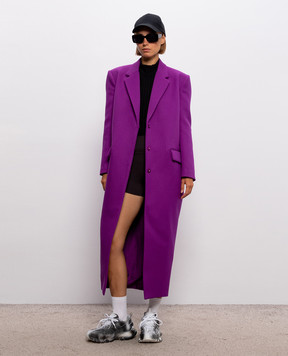 Balenciaga Фіолетове пальто з вовни 872227TUT15
