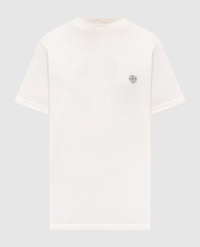 Stone Island Футболка кольору айворі з нашивкою логотипа L2S152100030S0500