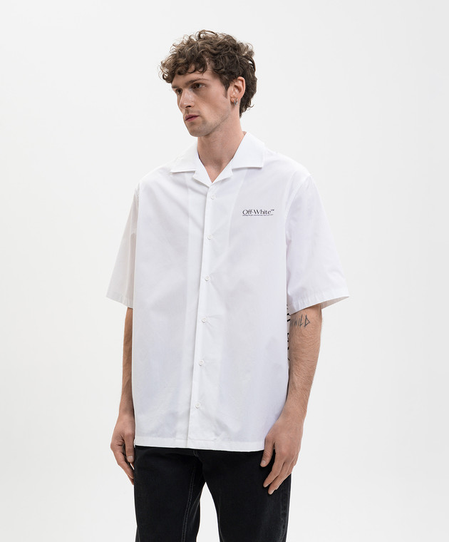Off-White Белая рубашка Circle Off 44XGG01FS26F006 изображение 3