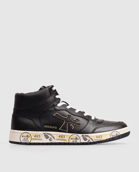Premiata Детские черные кожаные хайтопы Marc 323694682735