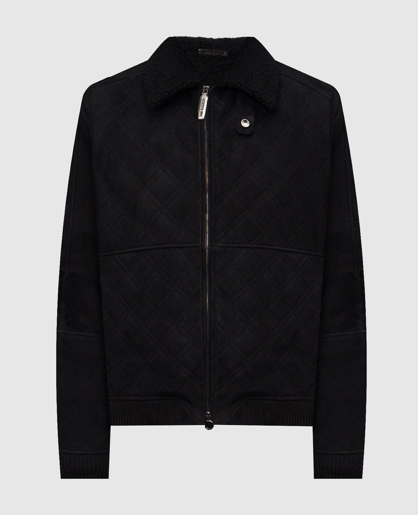 Черная стеганная дубленка