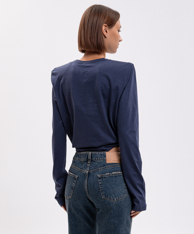 Magda Butrym Синій топ з брендовим вузлом BLOUSE14317726 зображення 4