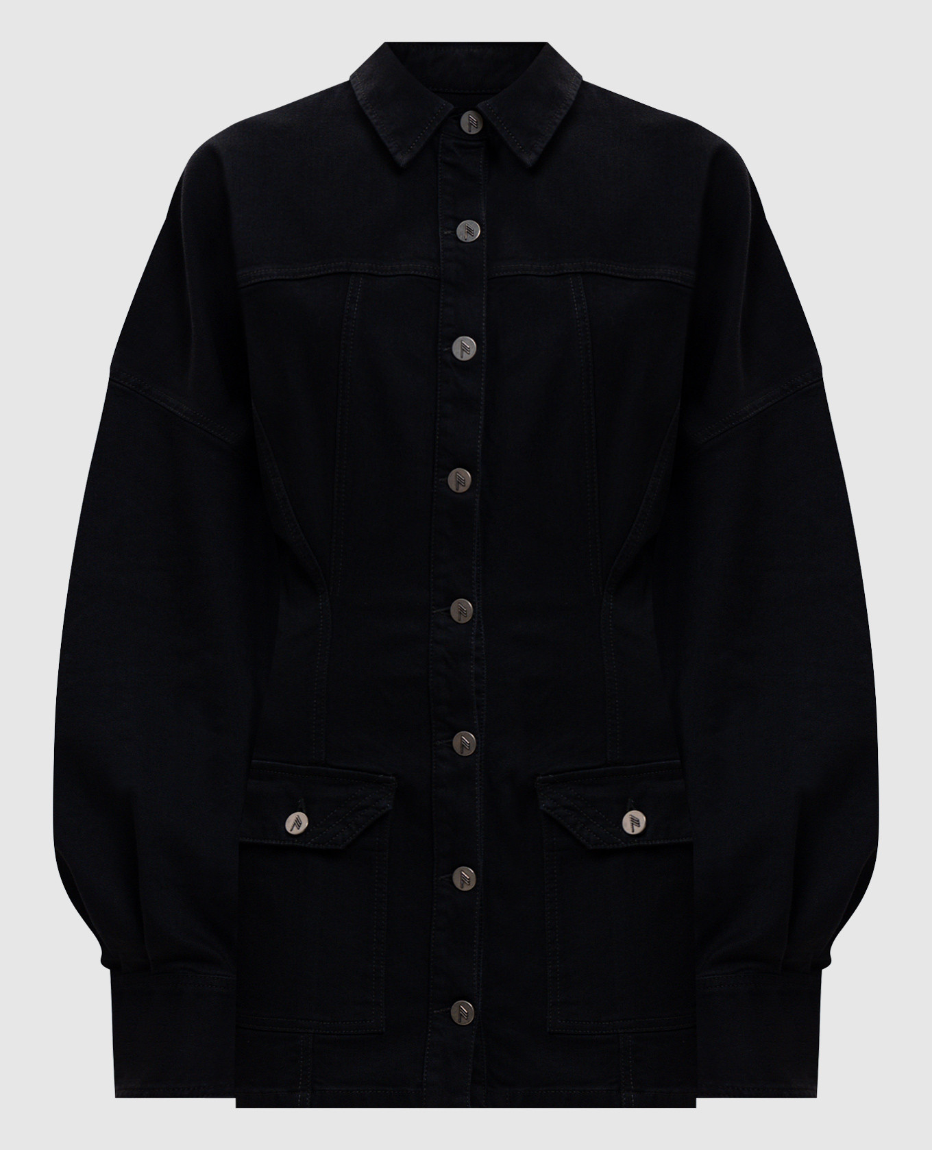 

Черное джинсовое платье-рубашка, Черный, Повседневные платья