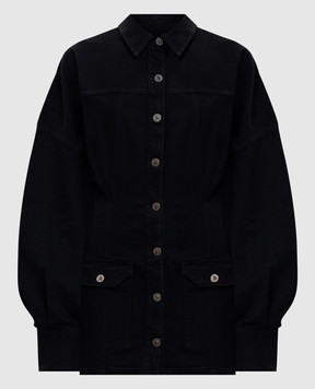 The Attico Черное джинсовое платье-рубашка 260WCA00482DDS002AA