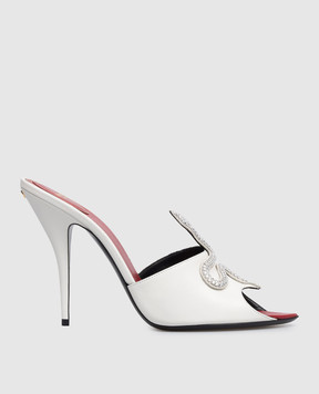 Valentino Білі шкіряні мюлі Coeur Vipère 8W0S0PD7HIZ