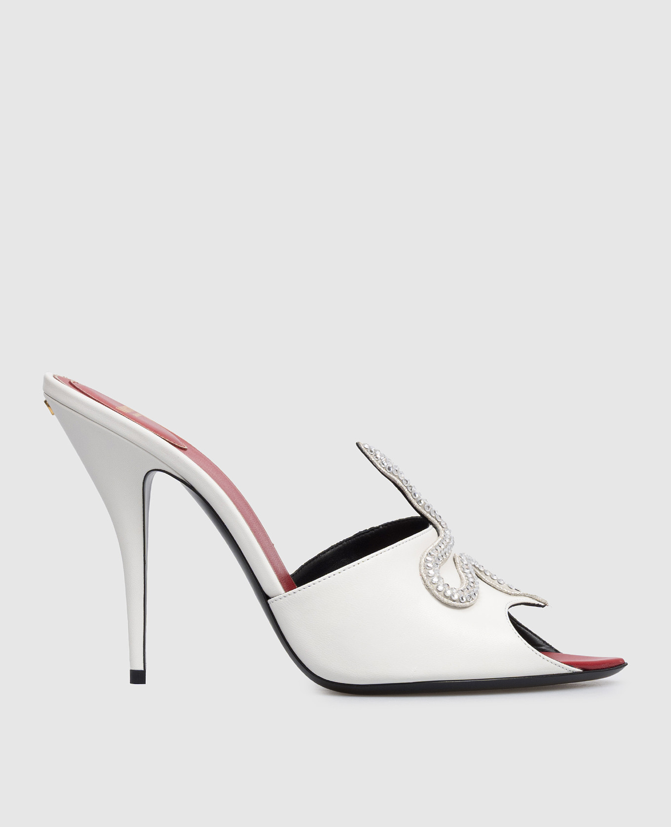 

Белые кожаные мюли Coeur Vipère, Белый, Мюли