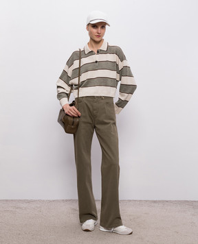 Brunello Cucinelli Джинсы цвета хаки с патчем логотипа M0H81P5568