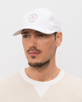 Brunello Cucinelli Белая кепка с принтом эмблемы MCAP9911T
