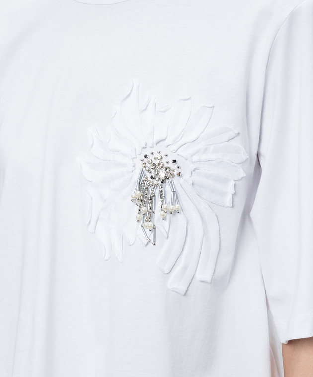 3.1 Phillip Lim Белая футболка с аппликацией S26110380PJB изображение 5