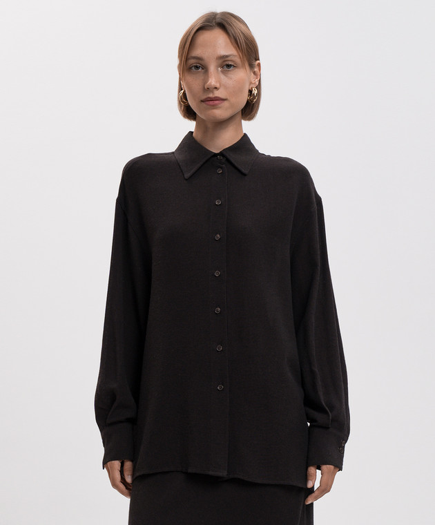 Twinset Коричневая рубашка с шерстью 262TF2071 изображение 3