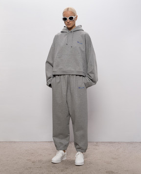 Vetements Сіре двостороннє худі з вишивкою логотипа MH27HD223G