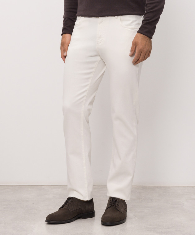 Canali Білі джинси з патчем логотипа PD0163791719 зображення 3