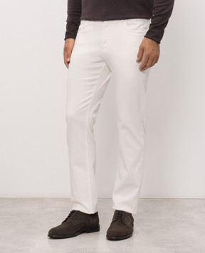 Canali Білі джинси з патчем логотипа PD0163791719